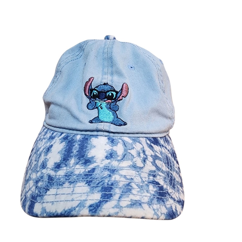 Disney Lilo And Stitch Hat Adjustable Blue Baseball Cap Tie Dye Bill Youth Size